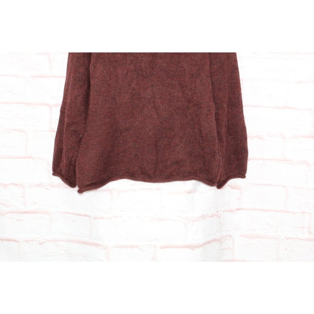J. Crew Maroon Wool Long Sleeve Turtle Neck Pullover Knit Sweater Size L - Picture 3 of 8